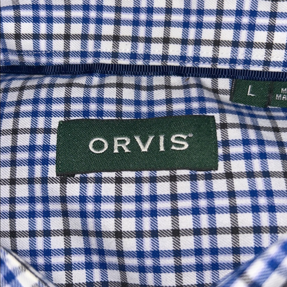 Orvis Mens Plaid Wrinkle Free Button Down Preppy Shirt Size Large - Picture 6 of 7